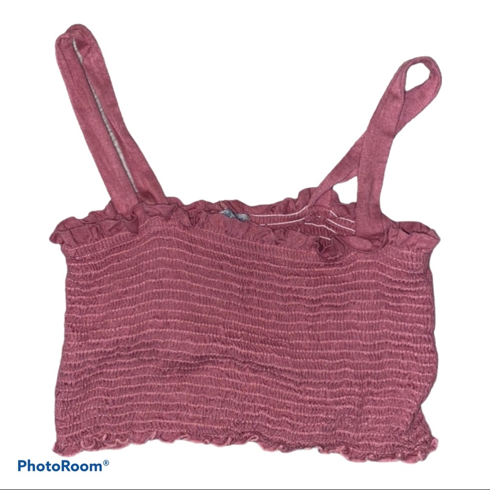 clay pink stretchy cropped tank top